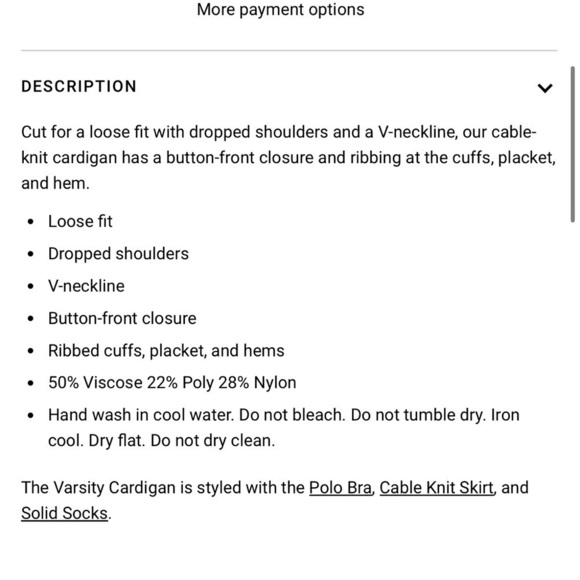 NWT We Wore What Cable Knit Varsity Sweater M/L - Picture 8 of 13